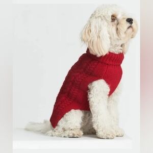 REISS ASTON RED KNITTED WOOL DOG SWEATER JUMPER NEW MEDIUM